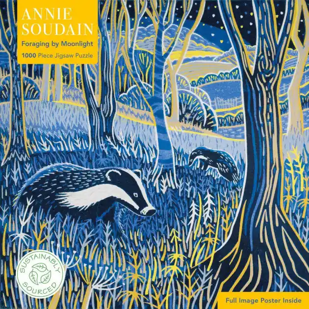 Adult Sustainable Jigsaw Puzzle Annie Soudain: Foraging by Moonlight: 1000-pieces. Ethical, Sustainable, Earth-friendly Buy Online