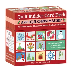 Hot Deal Quilt Builder Card Deck Appliqué Christmas Set: 40 Festive Blocks, 8 Seasonal Layouts, Endless Possibilities