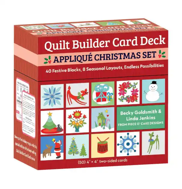 Hot Deal Quilt Builder Card Deck Appliqué Christmas Set: 40 Festive Blocks, 8 Seasonal Layouts, Endless Possibilities